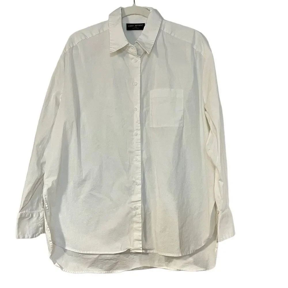 Lane Bryant Women’s Dress White Button Up 14/16